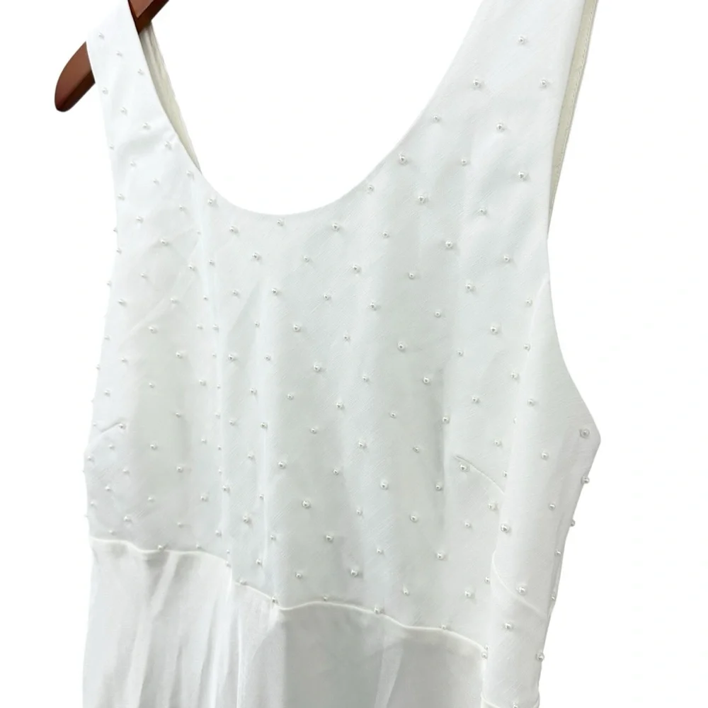 VICTORIA’S SECRET Nightgown Vintage Satin Pearl Beaded Bridal White